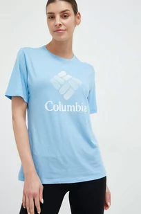 Columbia t-shirt damski kolor niebieski - Koszulki sportowe damskie - miniaturka - grafika 1