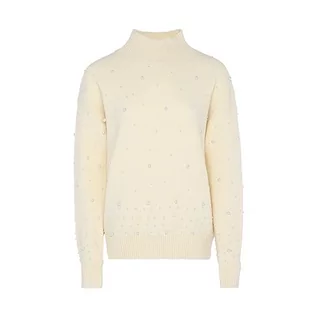Swetry damskie - faina Damski sweter z cekinami, elegancki sweter akryl Wełna BIAŁA rozmiar XS/S, biały (wollweiss), XS - grafika 1