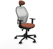 Fotele i krzesła biurowe - Krzesło Biurowe z Zagłówkiem Jorquera Piqueras y Crespo 1D036N1 Biały Brązowy - miniaturka - grafika 1