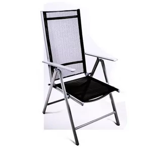 Garthen Komplet 2 x krzesła rozkładane - czarne - Fotele i krzesła ogrodowe - miniaturka - grafika 1