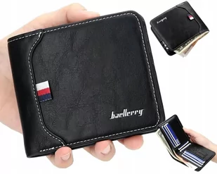 Męski portfel skórzany czarny skóra elegancki mały - Portfele - miniaturka - grafika 1