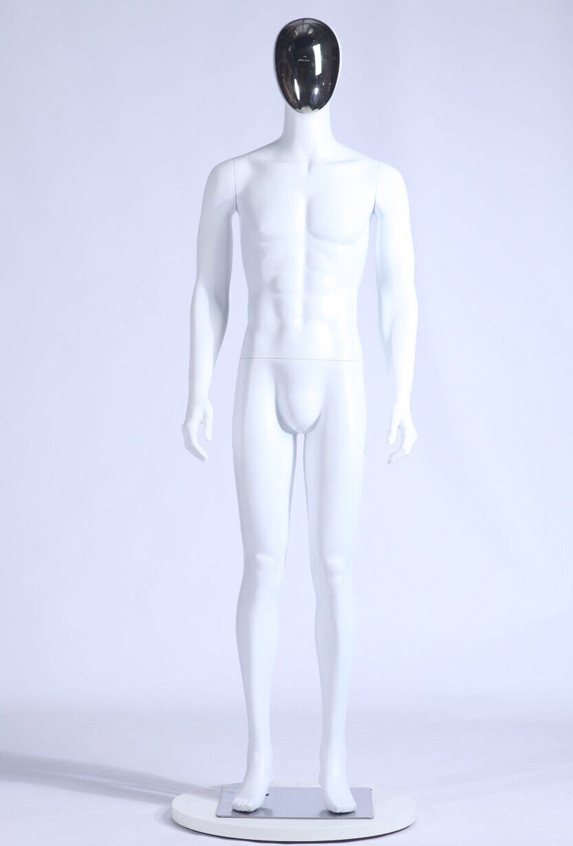 AB-67 Mężczyzna piękny abstrakcyjny biały matowy lakierowany manekin galwanizowana głowa i ręce Nowy Mężczyzna