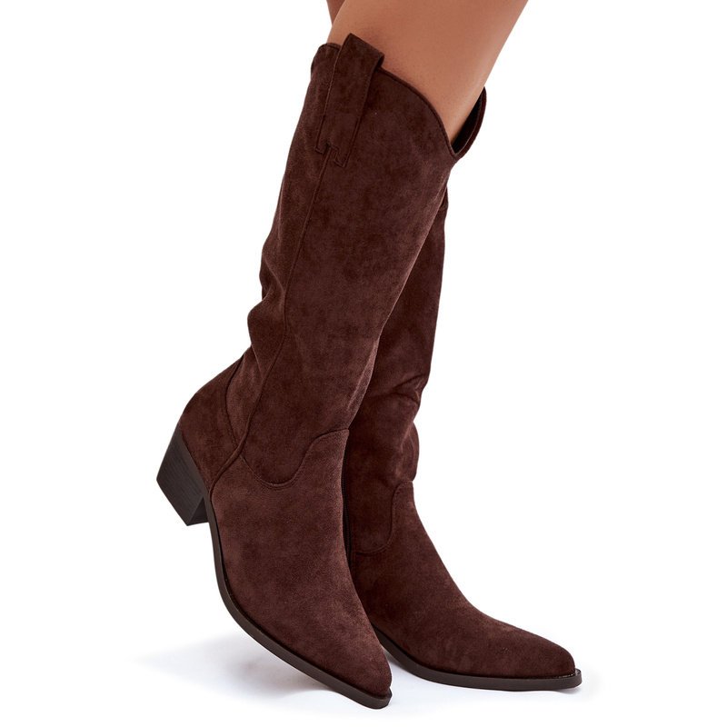 Kozaki Kowbojki Damskie Czekoladowe Jazelle 41-40