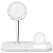 Ładowarki do telefonów - Ładowarka indukcyjna TECH-PROTECT 3w1 Trioboost 15W Biały - miniaturka - grafika 1