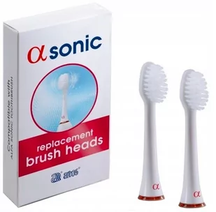 Atos Alfa Sonic Replacement Brush Heads 2 szt. - końcówki do szczoteczki sonicznej Alfa Sonic, białe - Końcówki do szczoteczek elektrycznych - miniaturka - grafika 1