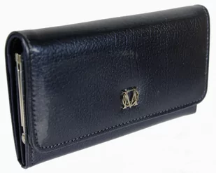 Wygodny Portfel Damski MARCO (PL) 16 cm Klamra Skóra Naturalna NIEBIESKI LAKIEROWANY PD-09 - Portfele - miniaturka - grafika 1