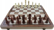 Zabawki interaktywne dla dzieci - Drewniane Szachy Warcaby Magnetyczne Tradycyjne MASTER 39 x 39 cm - miniaturka - grafika 1