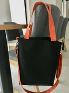 Torebki damskie - Torba na ramię L - czarny, pomarańcz - miniaturka - grafika 1