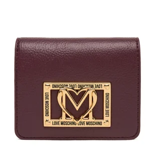 Mały Portfel Damski LOVE MOSCHINO JC5604PP1NLI0552 Bordowy - Portfele - miniaturka - grafika 1
