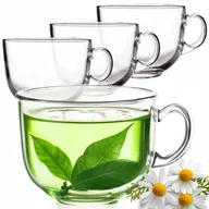 Szklanki - 4 x FILIŻANKA Z UCHEM KUBEK DO KAWY HERBATY CAPPUCCINO NAPOJÓW 450ml - miniaturka - grafika 1