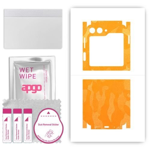 folia naklejka skórka strukturalna na TYŁ+BOKI do Samsung Galaxy Z Flip5 Retro - Moro Camo Żółty - apgo SKINS