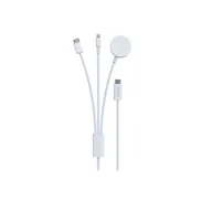 Kable USB - Devia kabel 3w1 Smart EA520 USB-C - USB-C + Lightning biały z ładowarką indukcyjną magnetyczną do Apple Watch - miniaturka - grafika 1