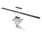 Odpływy liniowe - Viega Advantix Cleviva Kompletny Odpływ liniowy100 cm niski czarny szczotkowany 794286+794002+794415 - miniaturka - grafika 1