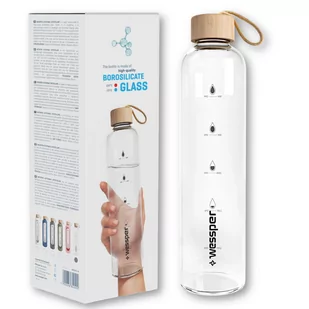 Wessper Activemax Crystalline 1L szklana butelka motywacyjna - Butelki filtrujące - miniaturka - grafika 1