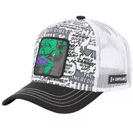 Czapki męskie - Capslab Marvel Trucker Hulk Cap CL-MAR3-1-HUL1, Mężczyzna, Czapka z daszkiem, Biały - miniaturka - grafika 1