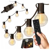 Lampy ogrodowe - Girlanda Ogrodowa Świetlna 20M 36X Żarówka LED E12 Pilot Ściemniana Łańcuch - miniaturka - grafika 1