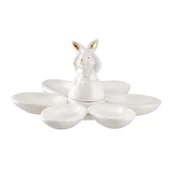 Wielkanoc - Talerz na jajka ceramiczny z zajączkiem 22 cm BUNNY - miniaturka - grafika 1