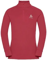 Koszulki i topy damskie - Odlo Unisex Bl Top Turtle Neck L/S Half Zip Active Warm Eco Kids T-Shirt - miniaturka - grafika 1