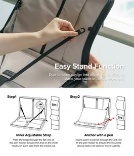 Ringke Smart Zip Pouch uniwersalne etui na laptopa tablet (do 13'') podstawka torba organizer beżowy - Etui i futerały do telefonów - miniaturka - grafika 7