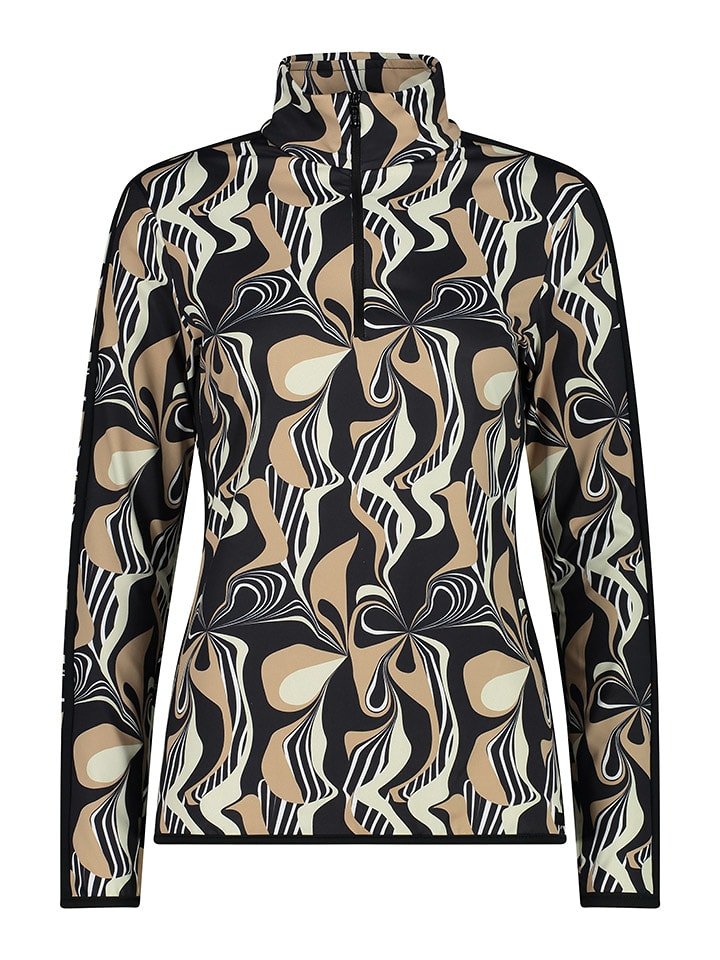 CMP Koszulka funkcyjna w kolorze czarno-beżowym