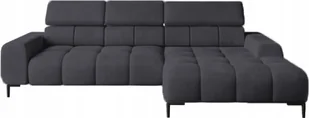 DomoHome Narożnik tapicerowany w kształcie litery L prawy bok 177x270 cm Narożnik z funkcją spania Sofa rozkładana Funkcja spania Małe 3 siedziska Regulowane zagłówki Regulowane siedzisko Granatowy - Sofy i kanapy - miniaturka - grafika 1