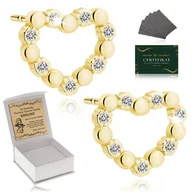 Biżuteria dla dzieci - KOLCZYKI ZŁOTE SERCA DLA DZIEWCZYNKI 925/585 NA KOMUNIĘ, ROCZEK + GRAWER - miniaturka - grafika 1