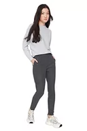 Spodnie damskie - Trendyol Damskie spodnie dresowe z normalnym stanem, Antracyt, XL - miniaturka - grafika 1