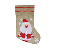 Ozdoby bożonarodzeniowe - Skarpeta ozdobna materiałowa świąteczna Mikołaj - miniaturka - grafika 1