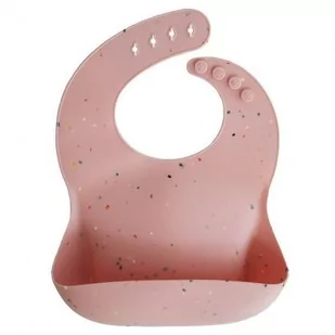 Mushie, Śliniak silikonowy, Powder Pink Confetti - Śliniaki i fartuszki - miniaturka - grafika 1