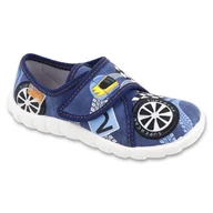 Buty dla dziewczynek - Befado kapcie dziecięce 457P009 granatowe niebieskie - miniaturka - grafika 1