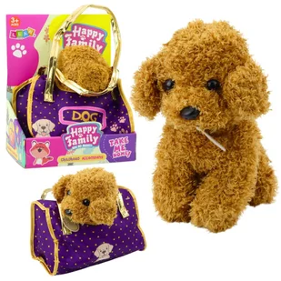 Piesek W Torebce Pluszowy Maskotka Przytulanka Jasnobrązowy LEAN Toys - Maskotki i pluszaki - miniaturka - grafika 1