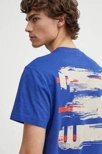 G-Star Raw t-shirt bawełniany męski kolor niebieski gładki D24684-C336 - Koszulki męskie - miniaturka - grafika 1