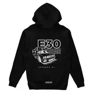 Odzież do sportów motorowych - Bluza z kapturem BMW E30 Wchodzi bokiem czarna-3XL - miniaturka - grafika 1