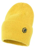 Czapki dla dzieci - Zimowa czapka IKIN z wełną i domieszką kaszmiru dla chłopca cytryna - miniaturka - grafika 1