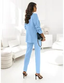 Garnitury - Modny garnitur marynarka i spodnie NAJAT - błękitny - miniaturka - grafika 1