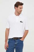 Koszulki męskie - Lacoste polo bawełniane kolor biały z aplikacją - miniaturka - grafika 1