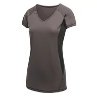 Koszulki i topy damskie - Regatta damska koszulka z krótkim rękawem Pekin Regular Fit Plain Dekolt w serek Grey (Iron/Black 113) 8 UK(34 EU) 019.17-113 - miniaturka - grafika 1