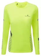 Koszulki sportowe damskie - RONHILL Koszulka do biegania damska z długim rękawem WOMENS TECH AFTERHOURS L/S TEE fluo żółta - miniaturka - grafika 1