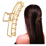 Ozdoby do włosów - Klamra do Włosów Złota Duża XXL Spinka Francuska Metalowa i Wytrzymała - miniaturka - grafika 1