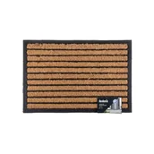 Wycieraczki - Wycieraczka gumowo-kokosowa Walker 60 x 40 cm paski brązowy - miniaturka - grafika 1