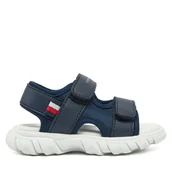 Buty dla chłopców - Sandały Tommy Hilfiger Velcro Sandal T1B2-33898-1591 M Granatowy - miniaturka - grafika 1