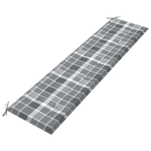 vidaXL Poduszka na ławkę ogrodową szara krata 200x50x4 cm tkanina  314103 - Poduszki ogrodowe - miniaturka - grafika 1
