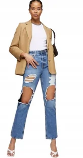 TOPSHOP SPODNIE JEANSY Z DZIURAMI DŁUGIE 26/32 DZA - Spodnie damskie TOPSHOP SPODNIE JEANSY Z DZIURAMI DŁUGIE 26/32 DZA - Spodnie damskie - miniaturka - grafika 1