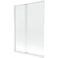 Parawany nawannowe - Mexen Fox parawan nawannowy 2-skrzydłowy przesuwny 120 x 150 cm, transparent, biały - 891-120-002-20-00 - miniaturka - grafika 1