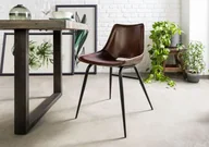 Krzesła - IRON LABEL Krzesło #22 Skóra + metal 47x49x78 cm - miniaturka - grafika 1