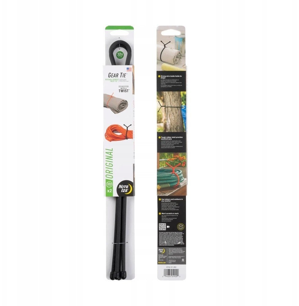 Nite Ize Gear Tie 32 2Pack BLACK