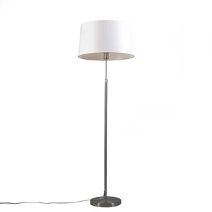 QAZQA Lampa podłogowa regulowana stal klosz biały 45cm - Parte - Lampy stojące - miniaturka - grafika 1