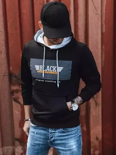 Bluza męska z nadrukiem czarna Dstreet BX5383-L - Bluzy męskie - miniaturka - grafika 1
