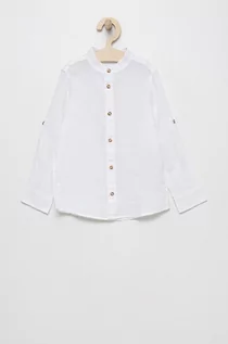 Koszule damskie - Benetton United Colors of United Colors of koszula lniana dziecięca kolor biały - grafika 1