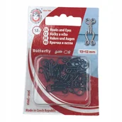 Pasmanteria - Haftki zapięcia metalowe czarne zestaw 13x12mm - miniaturka - grafika 1